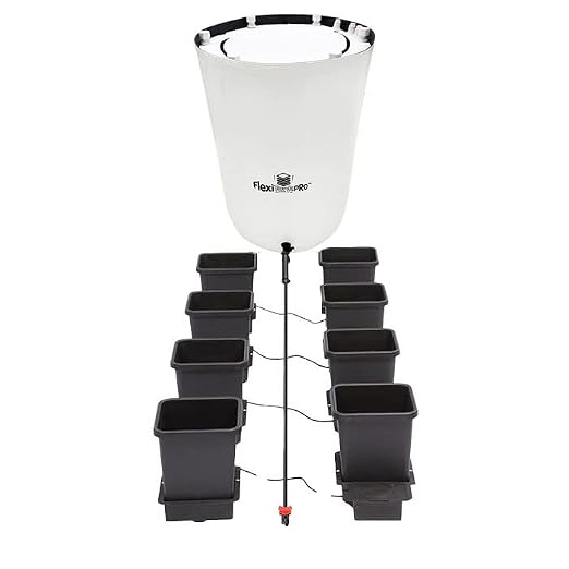AutoPot 8 Pot System with 3.9 Gallon Plastic Pots and 25 Gallon PRO FlexiTank - Self-Watering, Gravity-Fed Hydroponic System