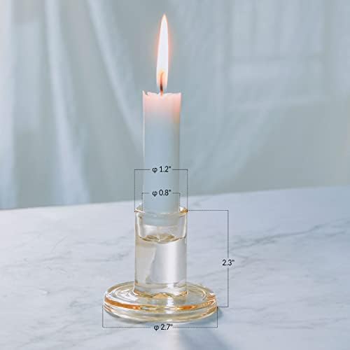 12PCS Amber Glass Taper Candle Holders, Crystal Candlesticks, Dining Decor - Image 2