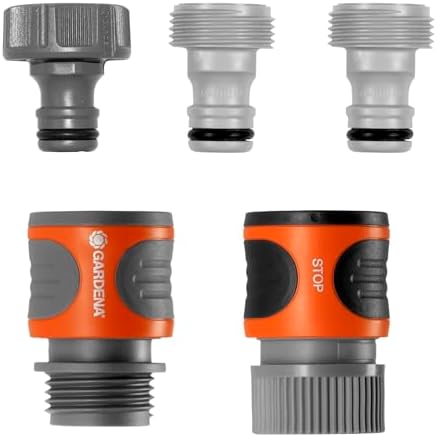 GARDENA (18270-81) 5-Piece Quick Connect Hose Fittings: Garden Hose Quick Connect Kit for 5/8 Inch or 1/2 Inch Hose - Quickly Connect Garden Hoses, Sprinklers, Spray Nozzles, and Accessories. by Unknown