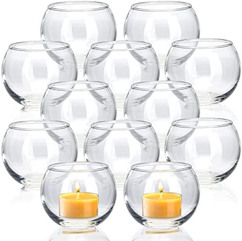 Volens Clear Votive Candle Holders Set of 12, Round Glass Votives 2''×2'' by VolensLightUpYourLife