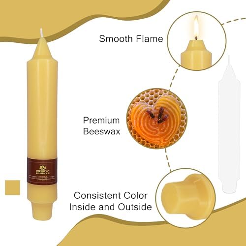 Beeswax Taper Candles 7 inch Beeswax Taper Candlesticks 4 PCS Short Candlesticks Smokeless Tapered Candle for Home Dinner Party Decoration - 8 Hour Burn Time - Image 3