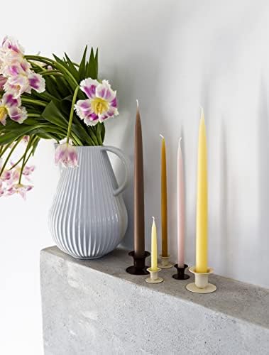 Kunstindustrien® Taper Candles – Set of 4, 13.8" – Made in Denmark, Long Burning Candles 15h, Unscented & Smokeless Candlesticks – Elegant Tall Candles for Weddings, Dinners & Home Decor (Honey) - Image 6