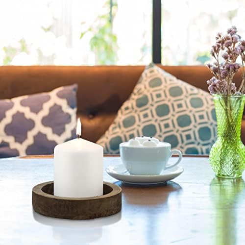 Stonebriar 3 Pack Tall 3 x 4 Inch 35 Hour Long Burning Unscented White Wax Pillar Candles - Image 3