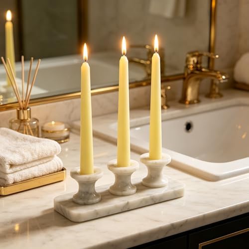 20-Pack Yellow Taper Candles Unscented, 10 Inch Tall Dinner Table Candlesticks for Wedding Centerpieces, Bulk Tapered Candles Long Burning Smokeless Dripless, Bright Decorative Candles for Home Decor - Image 3