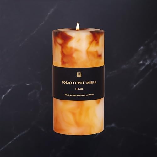 Lulu Candles - Tobacco, Spice & Vanilla (3x6 Pillar Candle) - Highly Scented Premium Candles in Giftable Box for Home and Office - 100% Cotton Wick - Slow Burning & Long Lasting - Image 3