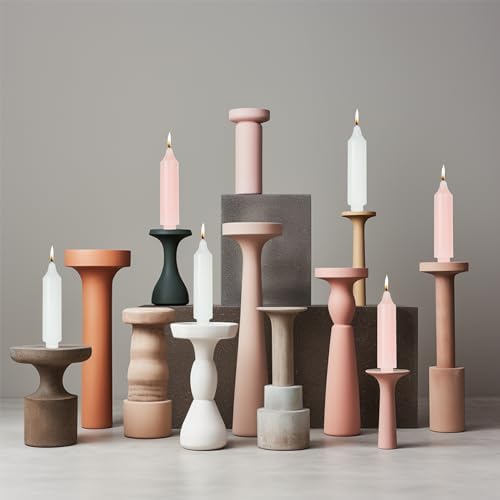 Taper Candle Sticks Short Taper Candles 6 inch Unscented Dinner Candle Dripless for Home Decor,Set of 4,Gradient Pink - Image 5