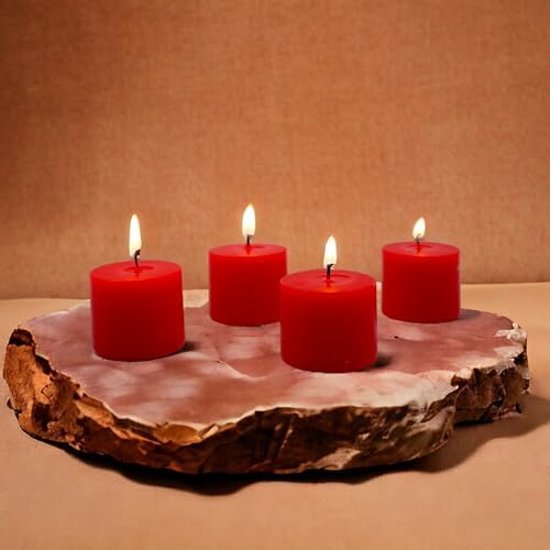 Hosley Set of 30 Unscented Pressed Red Votive Candles – Bulk Pack, Clean-Burning, Long-Lasting 10-12 Hour Burn Time – Ideal for Weddings, Home Décor, Spa, and Events - Image 6
