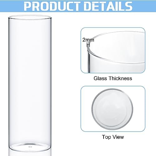 Didaey 18 Pcs Cylinder Vases Set for Centerpieces 3.4''Diameter 4/5/6/7/8/10 Inch Tall Clear Glass Vase Hurricane Floating Candle Holder for Table Decoration (6'',8'',10'' Tall) - Image 3