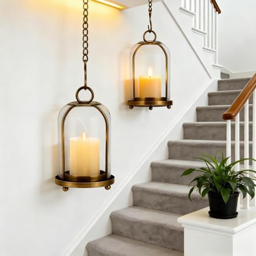 Hurricane Glass Candle Holders Set of 2-5.3"×11.8" & 3.9"×7.8" - Image 5