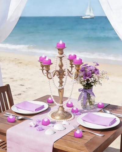 Amagic 12Pack Light Purple Fake LED Tea Lights Candles Battery Operated - Image 2