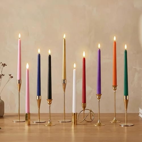 White Halloween Flameless Taper Candles with Remote Set of 4 - Image 5