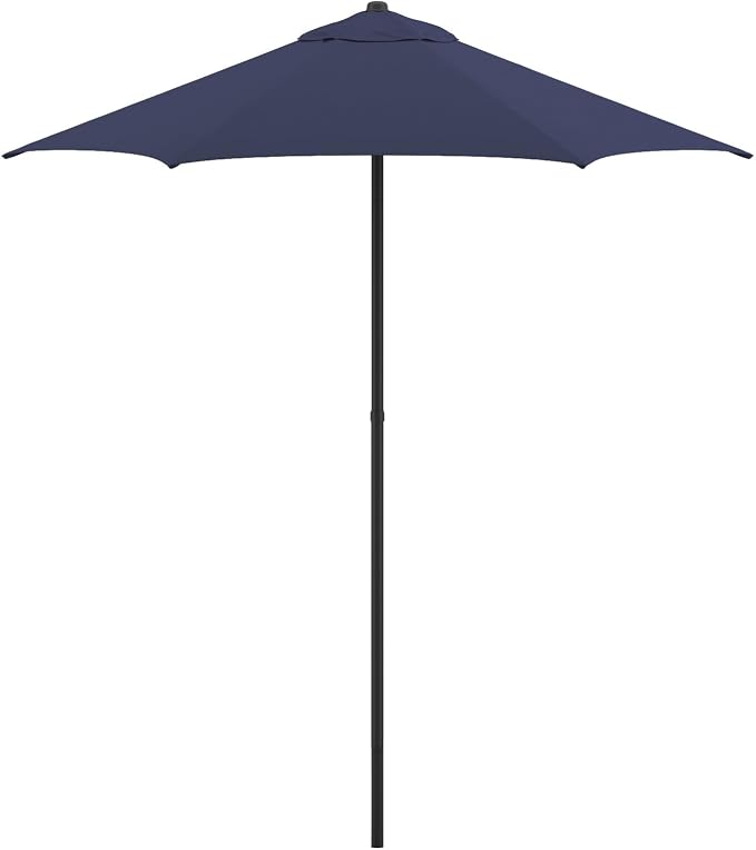 Sunline 7.5 ft Patio Umbrella with Crank & Push Button Tilt, Outdoor Market Umbrella with UV Protection & Wind Vent, Metal Frame for Deck, Pool & Table, Navy Blue