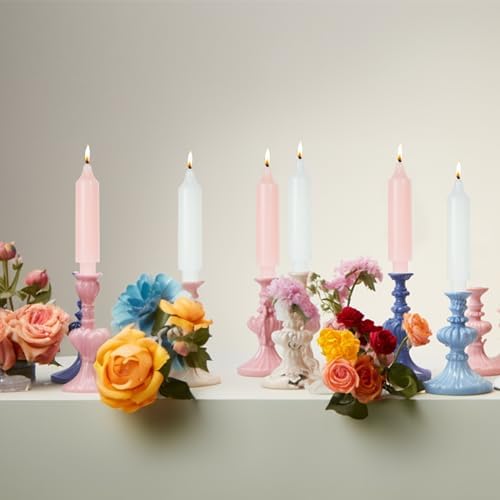 Brown Short Taper Candle Stick Dripless Dinner Candle for Wedding Party Decoration Home Dinner,6.5inch,4 Pack,Gradient Brown - Image 6