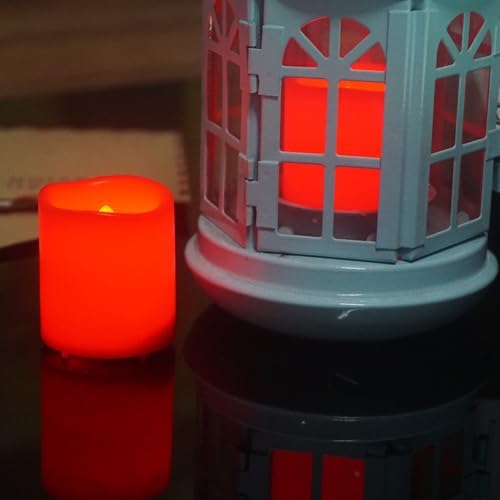 CANDLE CHOICE Battery Operated Flameless Votive Candles Small Bright Flickering LED Lights for Wedding Party Table Centerpieces Halloween Christmas Home Decorations Batteries Included 24 Pack Red - Image 2
