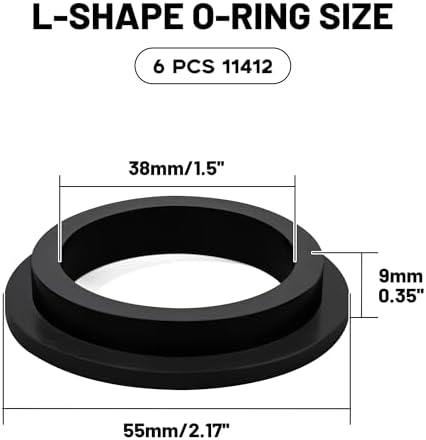 6 Pack 11412 Pool L-Shape O-Ring Filter Pump Gasket Replacement - Compatible with Intex Sand Filter Pump Motors