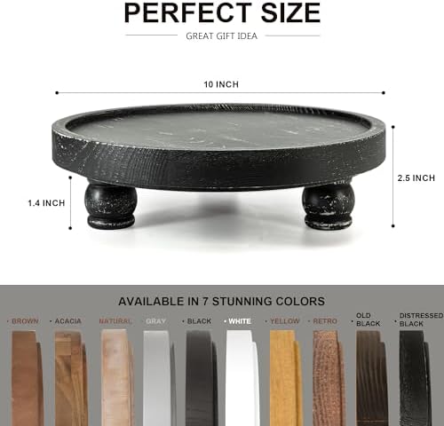 EOSAHR Display Riser: Rustic Pedestal Stand for Kitchen Counter, Old Black - Image 2