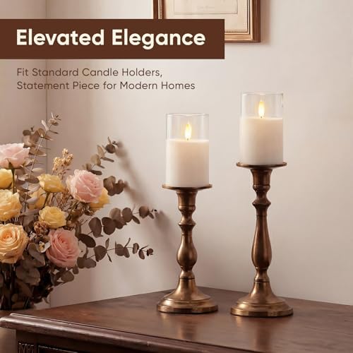 Amagic 3"x5" White Glass Flameless LED Candle Battery Operated with Control - Image 4