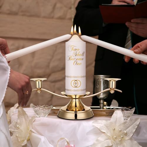 Irenare Unity Candles for Wedding Ceremony with Holder,Elegant - Image 2