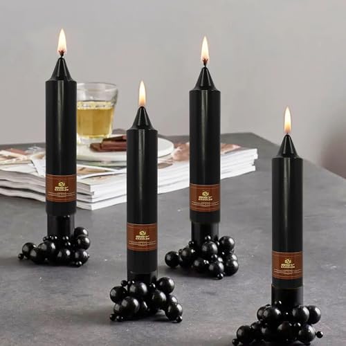 Black Taper Candle Candle Sticks, 7 Inch Mini Pillar Candles, 4PCS Handmade Unscenteds Candlesticks for Festive, Party, Spell, Wedding, Home Decor - Image 6