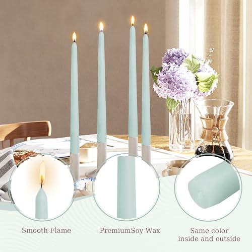 Candlesticks Long Taper Candle,Seal Salt Scented 10 Inches Blue Candle Sticks Smokeless Tapered Candles for Home Décor Holiday Gifts - Image 3