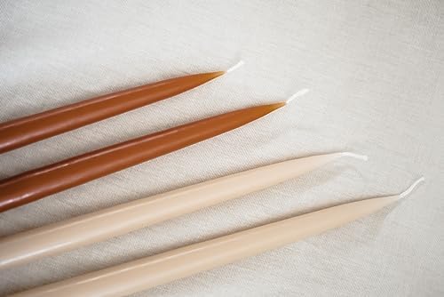 Kunstindustrien® Taper Candles – Set of 4, 13.8" – Made in Denmark, Long Burning Candles 15h, Unscented & Smokeless Candlesticks – Elegant Tall Candles for Weddings, Dinners & Home Decor (Nude) - Image 5
