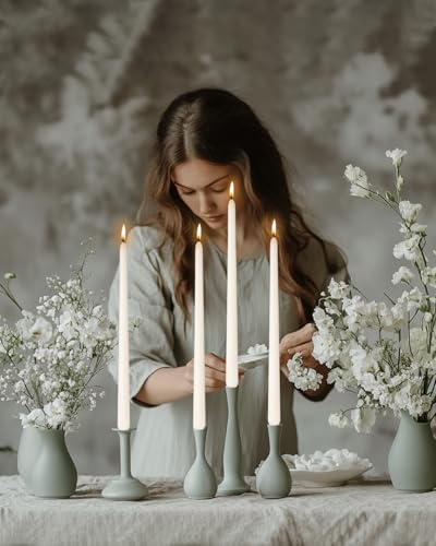 Ivory Tall Taper Candles 12 inch Unscented Smokeless Long Tall Tapered Candle for Candlesticks Sticks Wedding Advent Home Decor Dinner Christmas，Set of 12 - Image 4