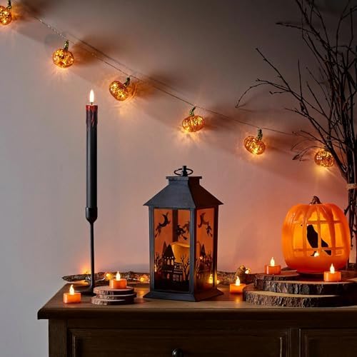 Black Bleeding Halloween Flameless Taper Candles with Remote Set of 6 - Image 6