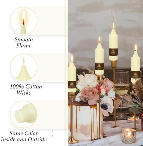 Ivory Short Taper Candle Candle Sticks, 5 Inch Mini Pillar Candles Small Taper Candles, 4PCS Handmade Unscenteds Candlesticks for Festive, Party, Spell, Wedding, Home Decor - Image 3