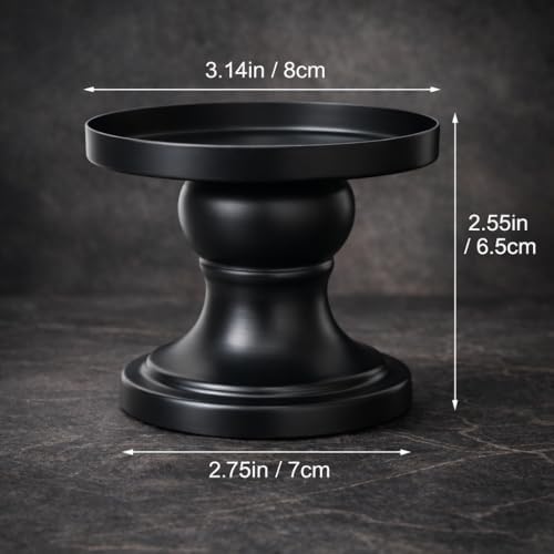Matte Black Iron Pillar Candle Holders, 2pcs Reversible Design for Pillar & Taper Candles, Living Room Dining Table Fireplace Decor, Meditation, De-Stress, Romantic Ambiance - Image 4