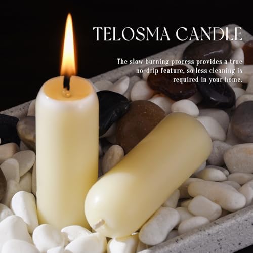 15 Pack Natural Thin Beeswax Pillar Candles, 1.3 inch Wide Dripless Candles - Image 5