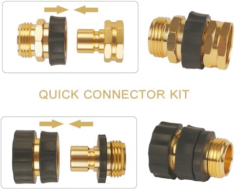 Garden Hose Quick Connect Fittings, Large Flow 3/4" Male and Female Adapter Quick Release Connector for Garden Hoses, Faucet, Sprinklers, Spray (10 pcs Set) - Image 3