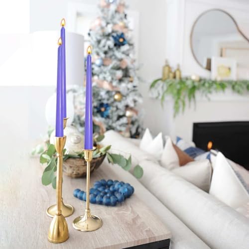 12-Pack Soft Lavender Purple Taper Candles, 10 Inch Unscented Dripless Candlesticks, Long-Lasting Burn Time of 6-7 Hours, Perfect for Home Decor, Weddings, and Events - Image 3