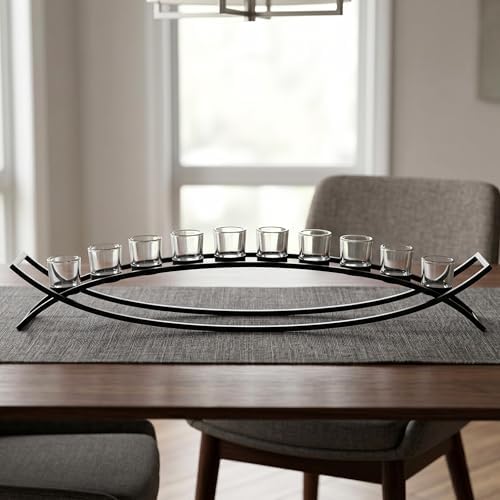 Seraphic Table Centerpiece for Dining Room, Extra Long Candle Holder, Clear - Image 2