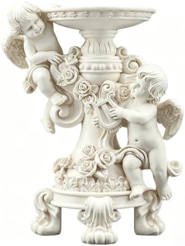 Angels Candle Holder Resin Figurine White Table Decor Unique Home Gifts by BigStoneArt