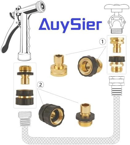 Garden Hose Quick Connect Fittings, Large Flow 3/4" Male and Female Adapter Quick Release Connector for Garden Hoses, Faucet, Sprinklers, Spray (10 pcs Set) - Image 4