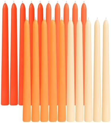 Viyffo 10 Inch Taper Candles-20 Pack Orange, Unscented, Smokeless by Viyffo