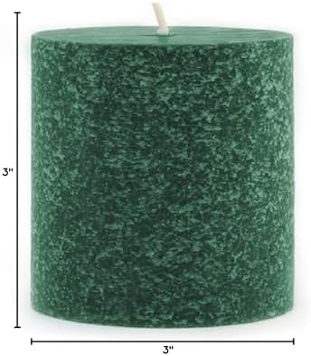 Root Candles Unscented Pillar Candles Beeswax Enhanced Textured Timberline™ Pillar Candle, 3 x 3-Inch, Dark Green - Image 6