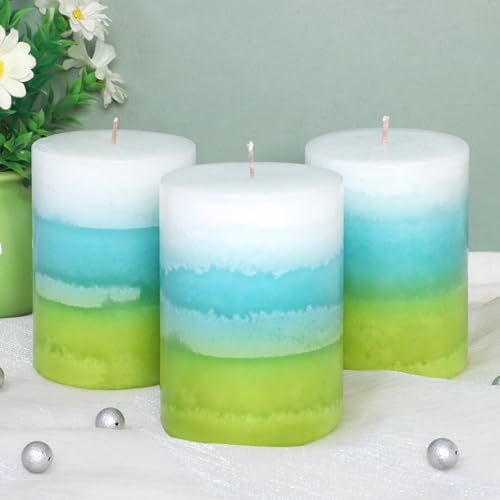 Mint Scented Pillar Candles - 3X4 Inch Aromatherapy Long Burning 35+ Hours, Clean Burning & Smoke-Free for Meditation Spaces, Home Offices - Image 6