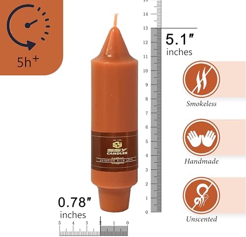 Pumpkin Orange Short Taper Candle Terra Cotta, 5 Inch Small Taper Candles, 4PCS Handmade Unscenteds Candlesticks for Festive Halloween Thanksgiving Day Fall Home Decor - Image 2
