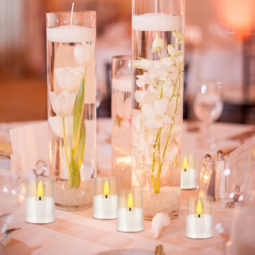 24 Pack Flameless LED Tealights, Battery Operated Acrylic Candles with Timer & Flickering Warm White, Smokeless Safe Tea Lights for Home Decor, Weddings, Parties, Restaurants & Holiday Displays - Image 7