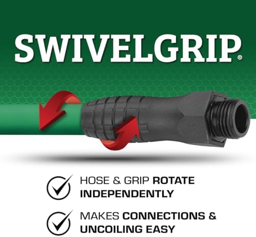 Flexzilla Colors SwivelGrip Garden Hose 5/8 in. x 25 ft., Lightweight All-Weather Water Hose, Durable and Flexible, Leak-Free Connections, Forest Green - Image 3