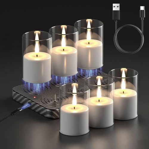 GenSwin Rechargeable LED Flameless Candles Battery Operated Remote Timer by GenSwin