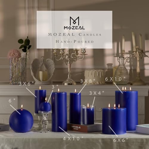 MOZEAL Hand-Poured, 6 Inch Royal Blue Large Round Ball Candles - Elegant Royal Blue Round Pillar Candles, Dripless, Unscented, Smokeless, Ideal for Formal Events. - Image 5