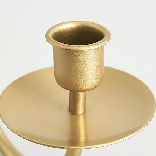 Wall Candle Holders Set of 2 Handcrafted Wrought Iron Sconces with Gold Finish, Easy to Install Modern Candle Holders for Living Room, Bedroom, Hallway, Wedding or Holiday Decor - Image 5