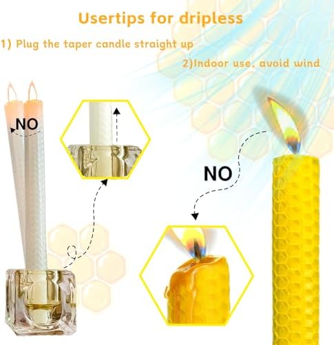 Lacaser Beeswax Black Taper Candles Set of 14 pcs, 9" Long Black Candlesticks, Smokeless & Unscented, Burning Time 4 Hours - Image 4
