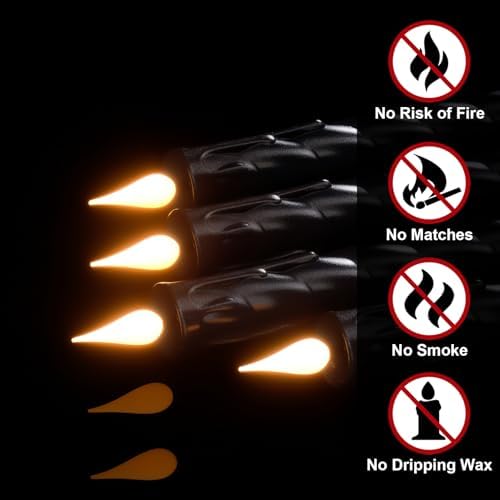 Black Flameless Taper Candles Battery Operated with Remote Timer - Image 4