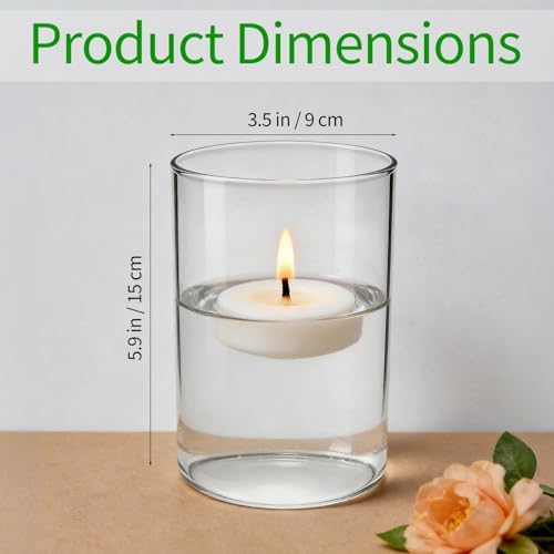 12 Pack Glass Cylinder Vases for Centerpieces, 6 Inches Tall - Image 2