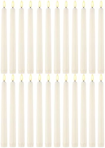 Treela Battery Operated LED Taper Candles,Roman Column,11 Inch,Ivory by Treela