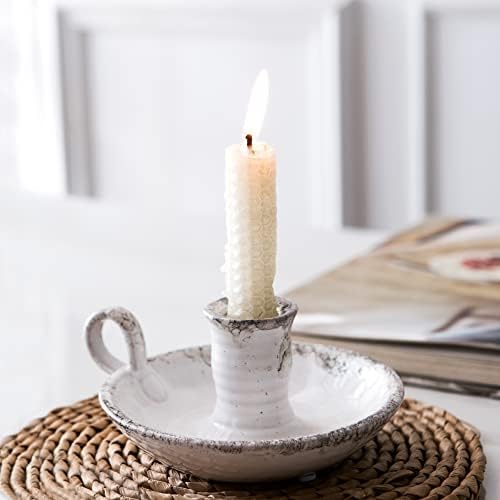 Candle Holder Ceramic Candlestick Holder, Candlelight Stand for Spell Candles, Taper Candles, and Incense, Halloween Christmas Dining Room Home Decoration Display by Kendiis