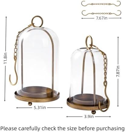 Hurricane Glass Candle Holders Set of 2-5.3"×11.8" & 3.9"×7.8" - Image 2